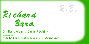richard bara business card